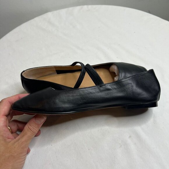 Madewell $98 The Greta Ballet Flat in Black Size 8.5 NN044 Leather #86 - Picture 8 of 13